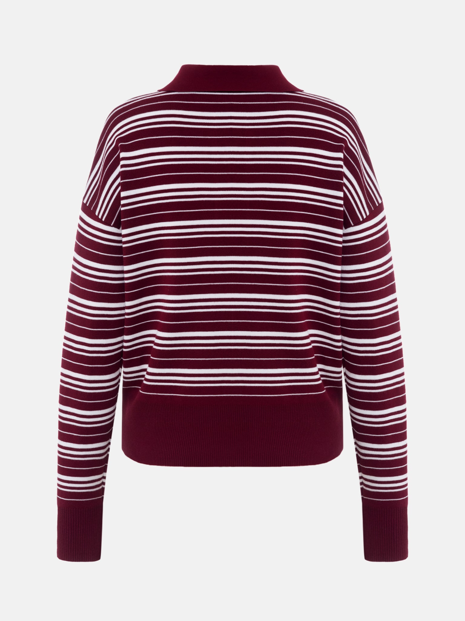 Striped knitted polo with long sleeves