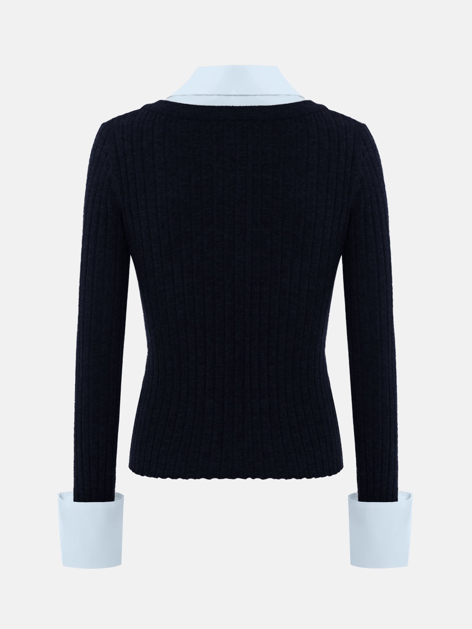 Strickpullover mit imitiertem Hemd