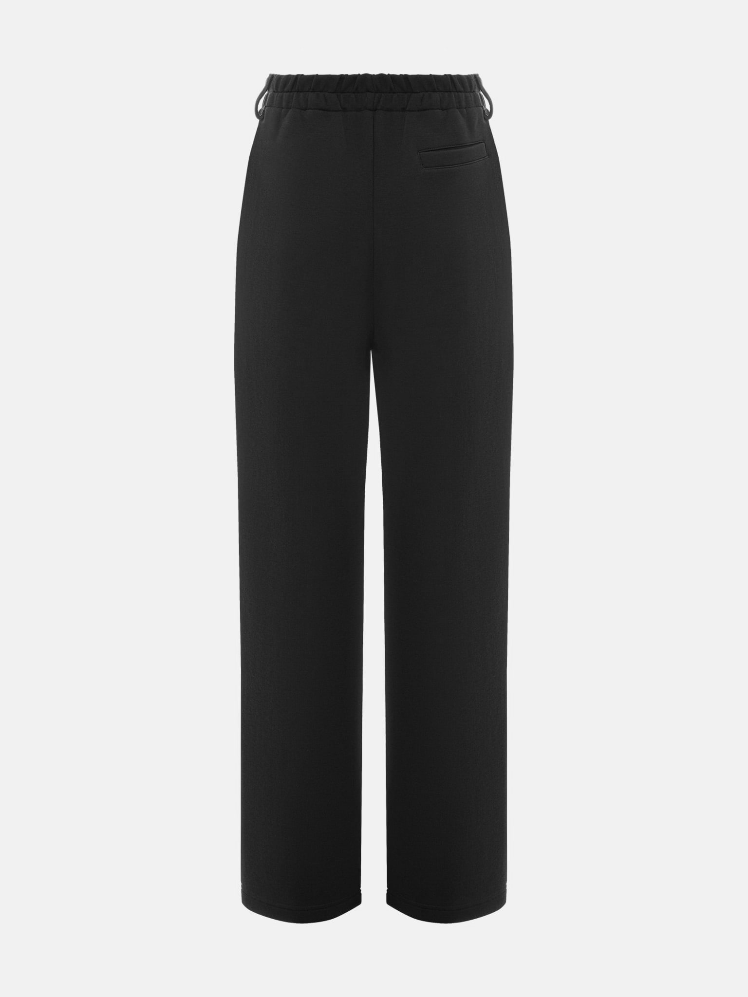 Прямые брюки из футера с защипами на талии