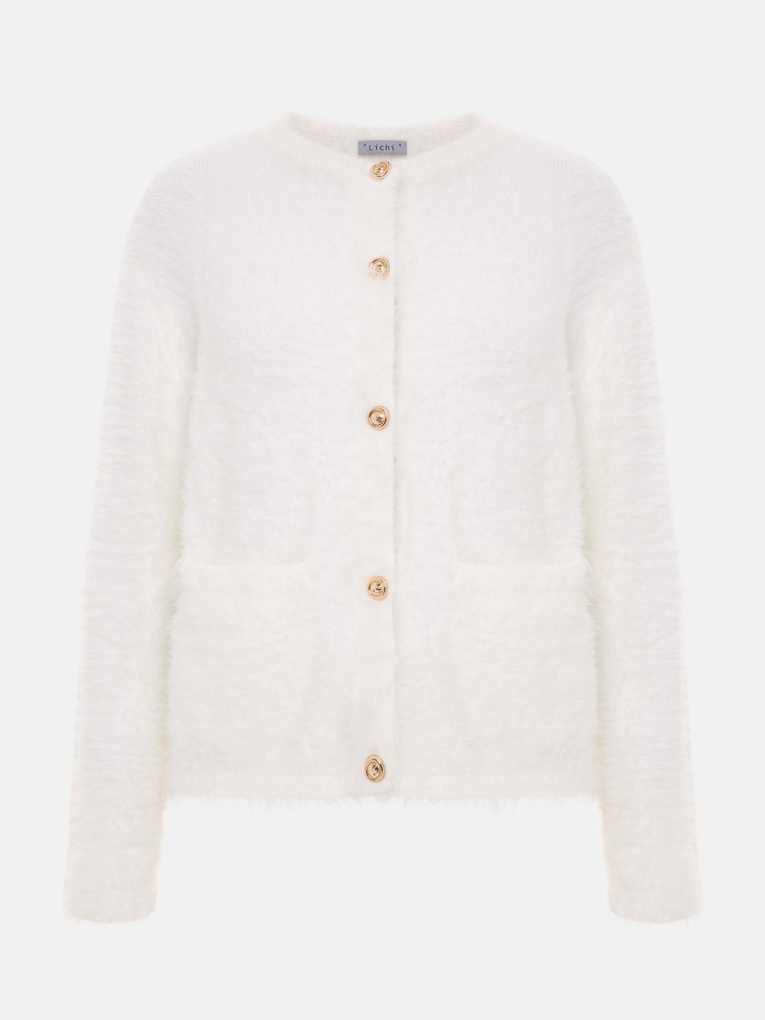 Свободный кардиган из пушистого трикотажа