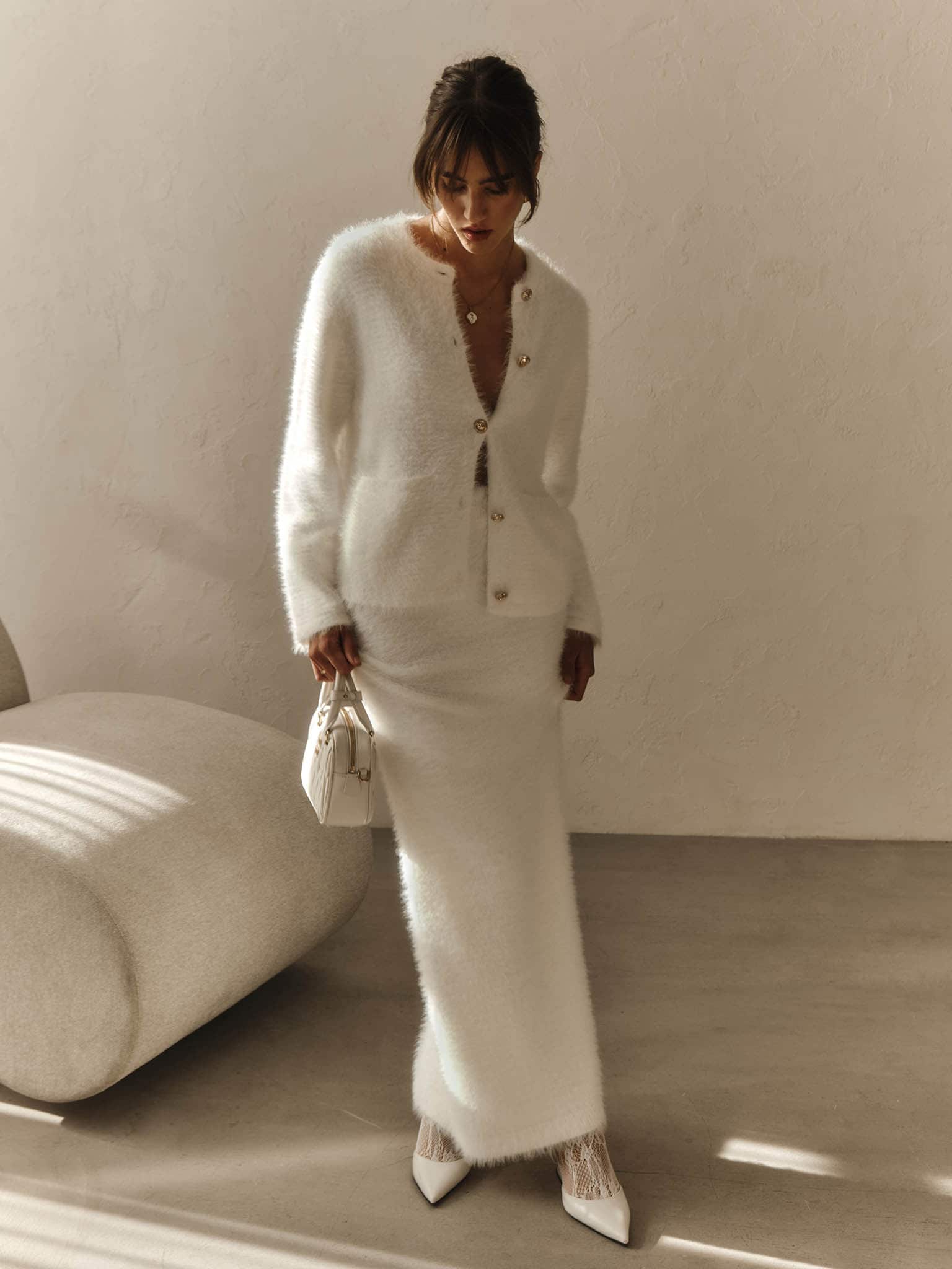 Свободный кардиган из пушистого трикотажа