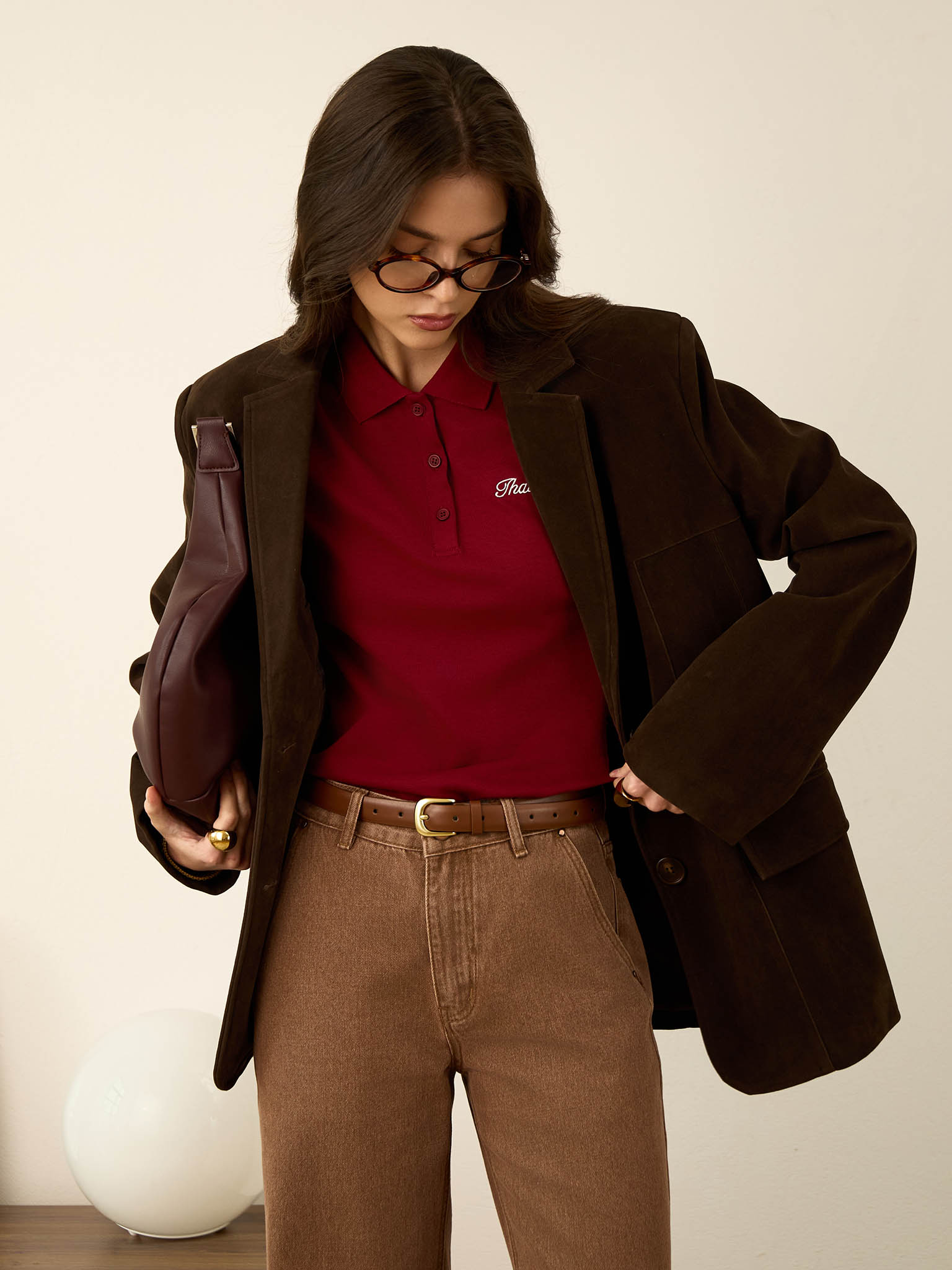 Poloshirt aus Jersey mit Stickerei