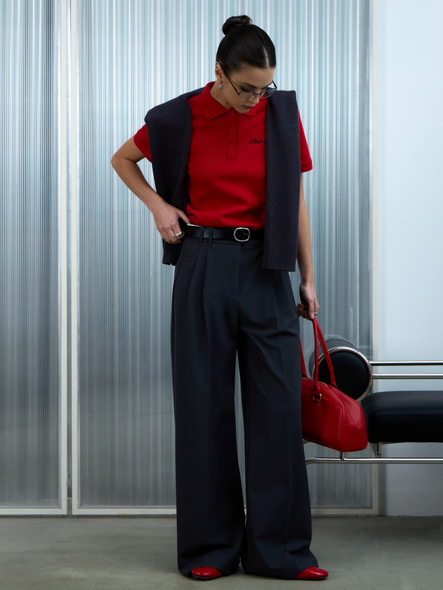 Poloshirt aus Jersey mit Stickerei