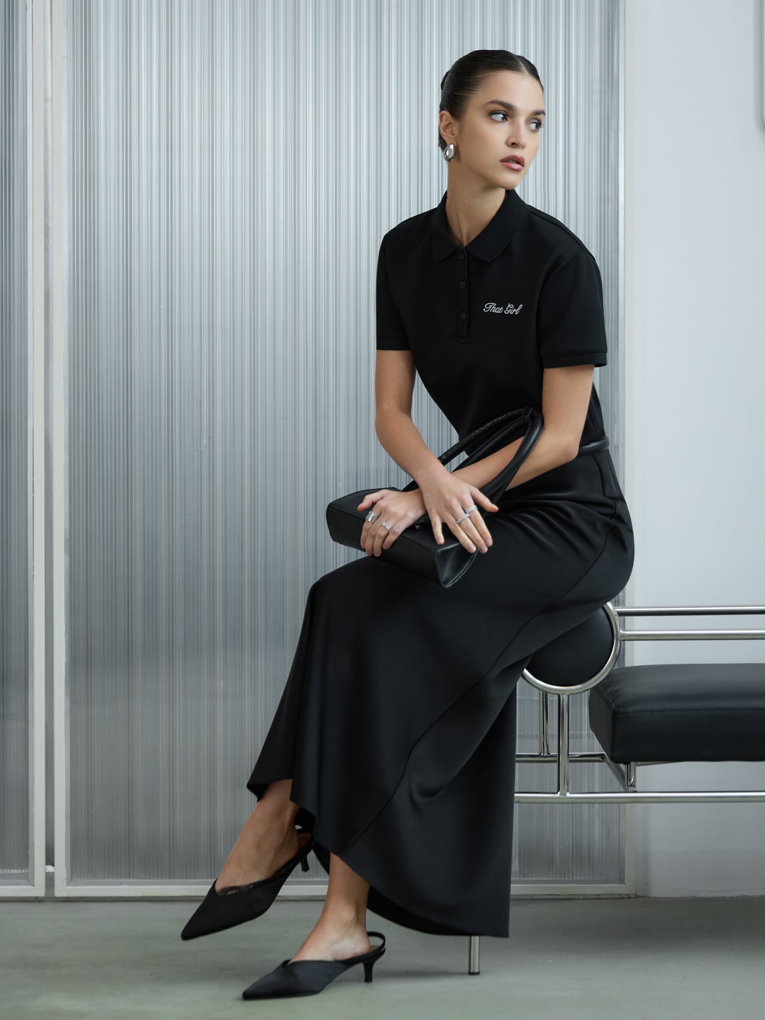 Poloshirt aus Jersey mit Stickerei