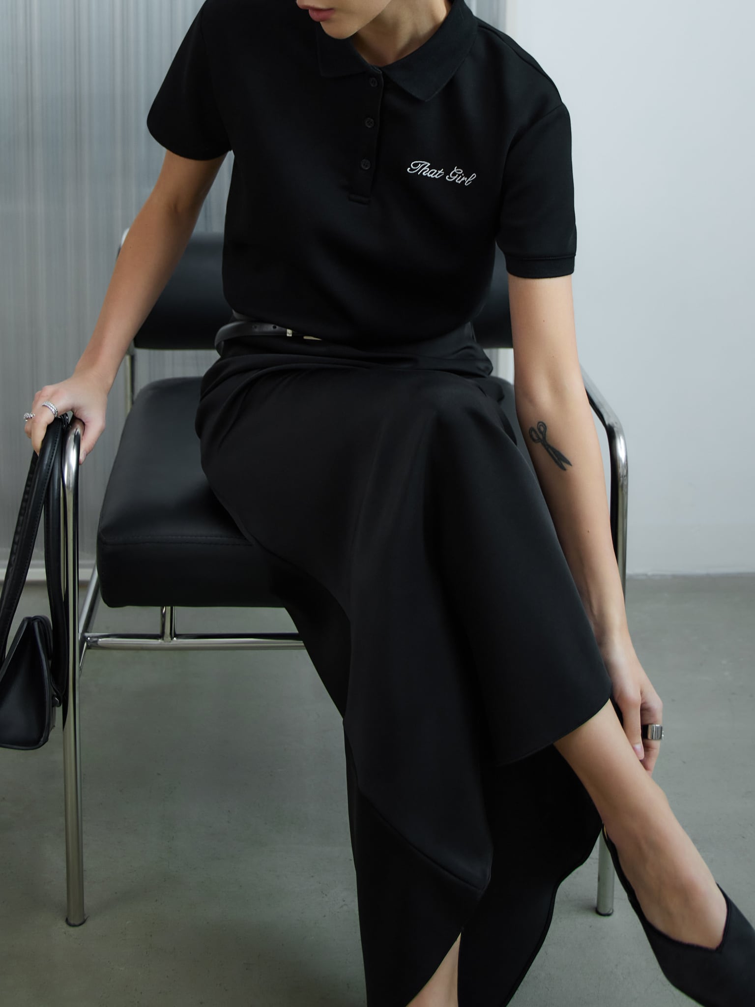 Poloshirt aus Jersey mit Stickerei