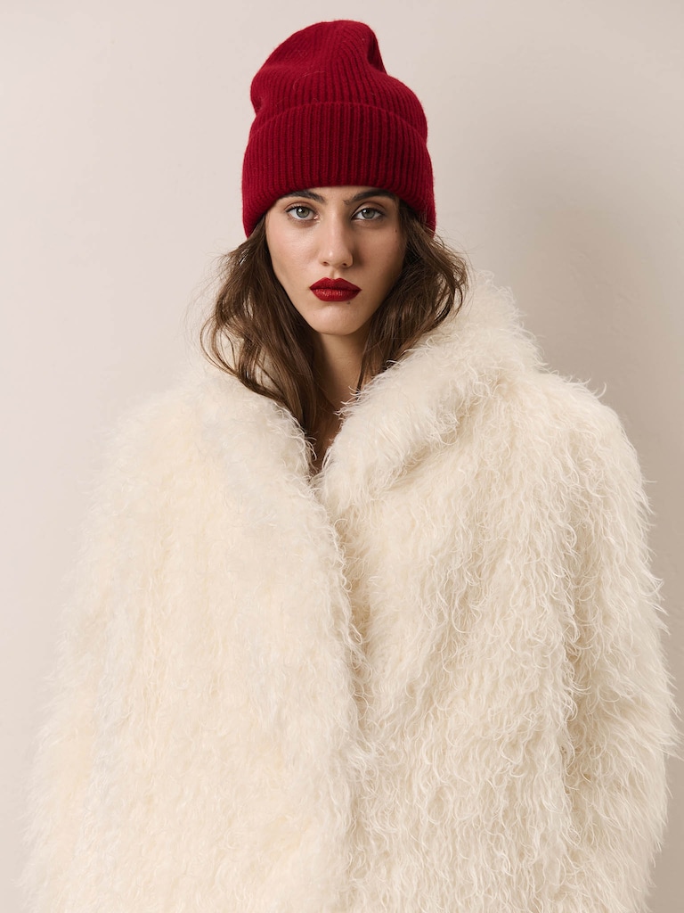 Gerippte Mütze aus Wolle