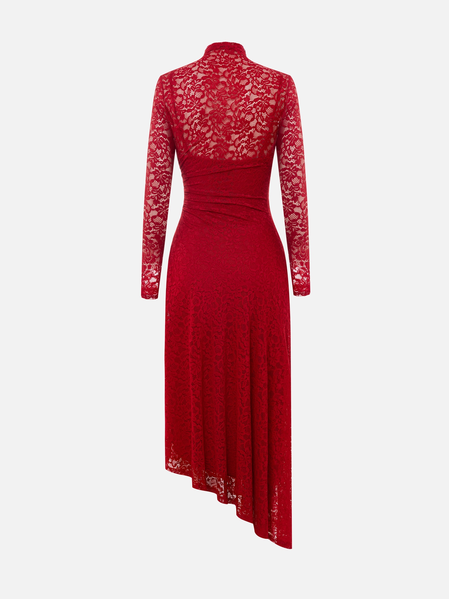 Платье миди из гипюра с асимметричной юбкой :: LICHI - Online fashion store