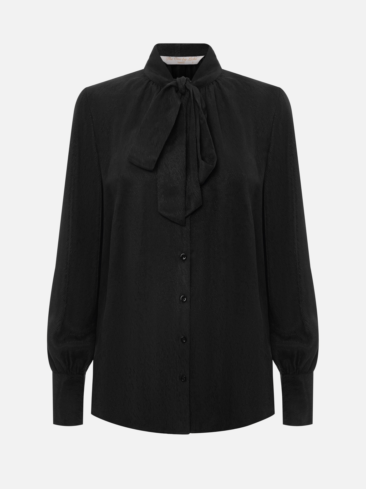 Lockere Bluse mit Bändern am Kragen