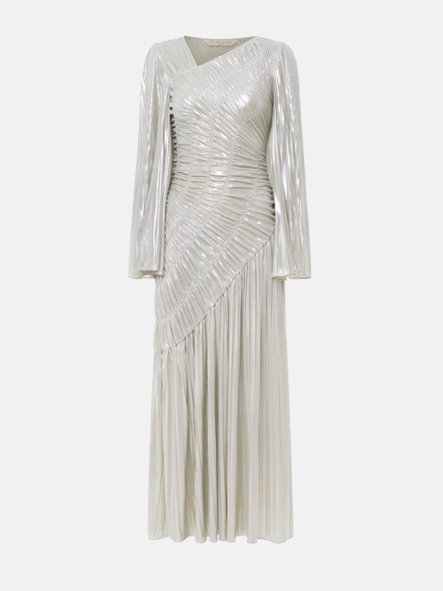 Metallised fabric maxi dress