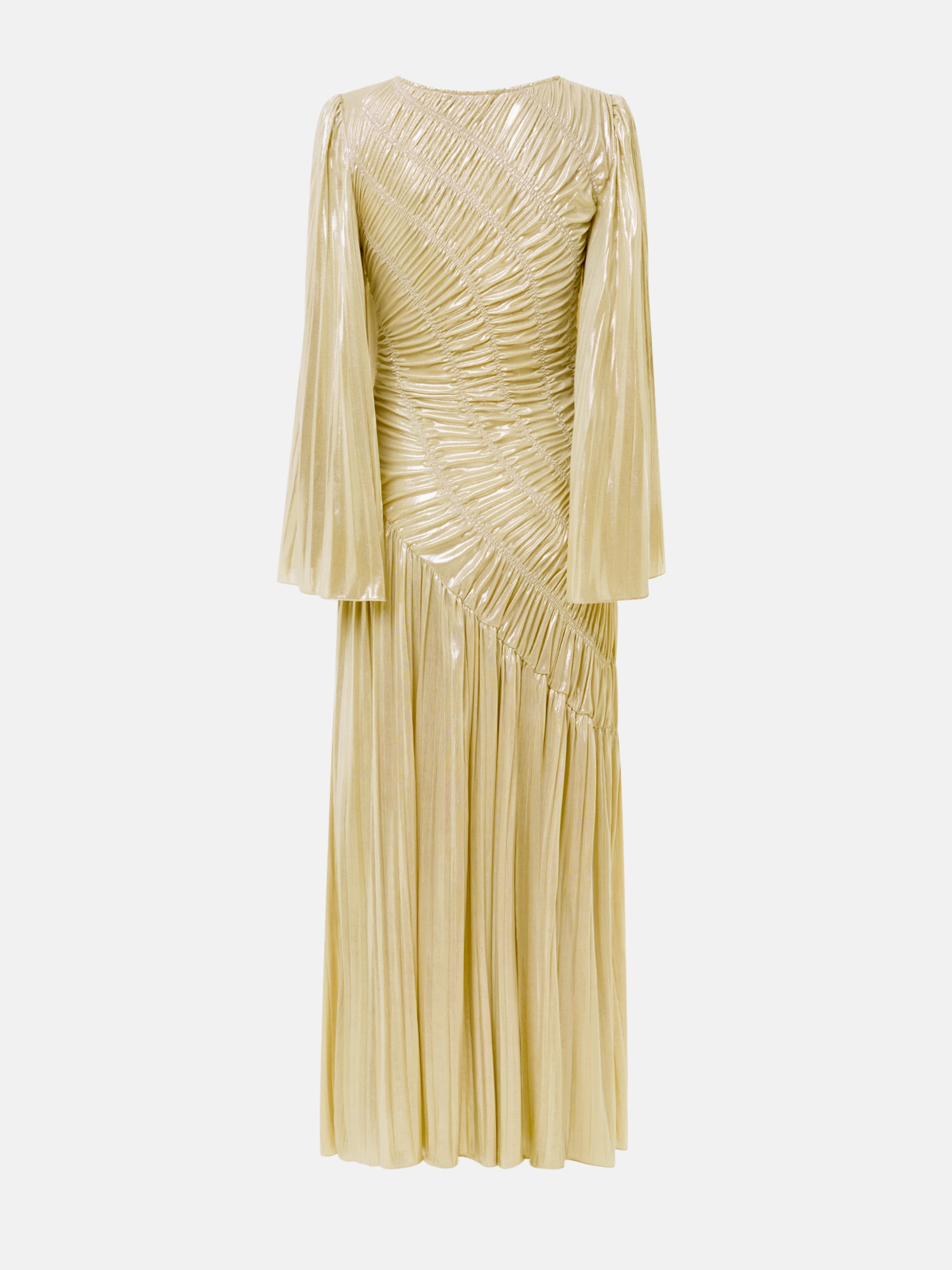 Metallised fabric maxi dress