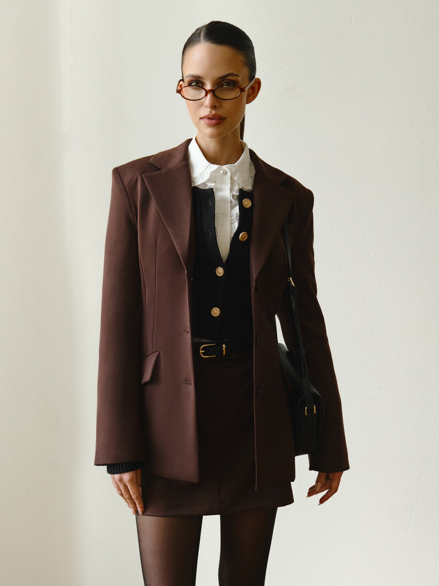 Прямая юбка мини с отрезным поясом :: LICHI - Online fashion store