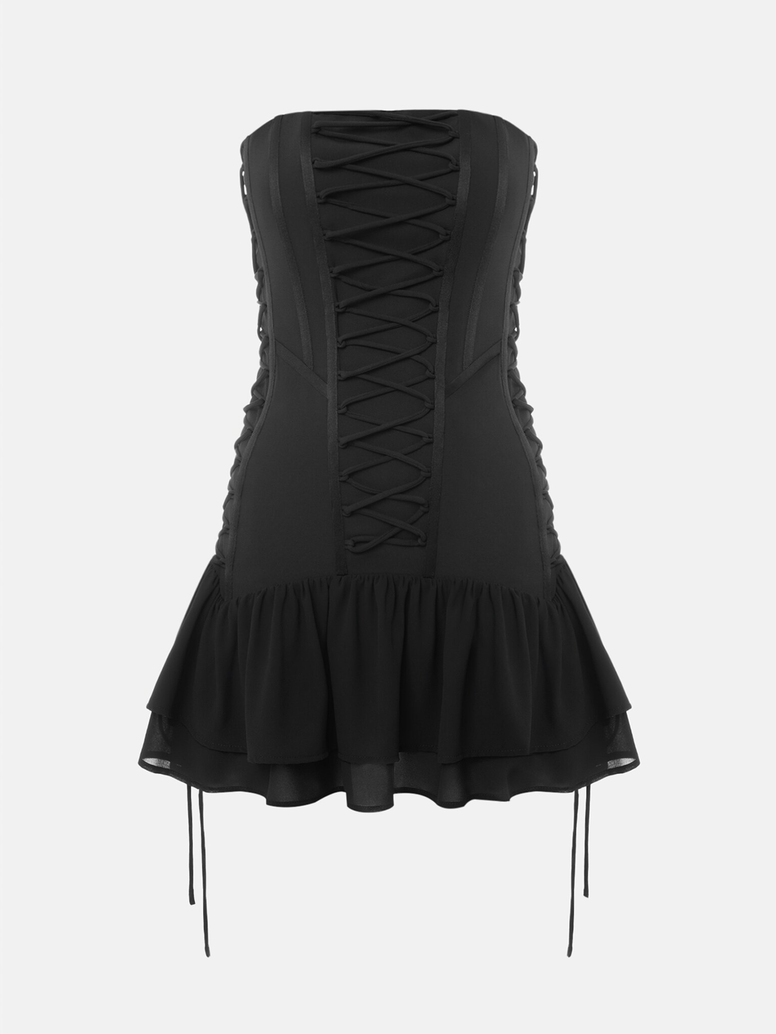 Платье-корсет мини со шнуровкой по бокам