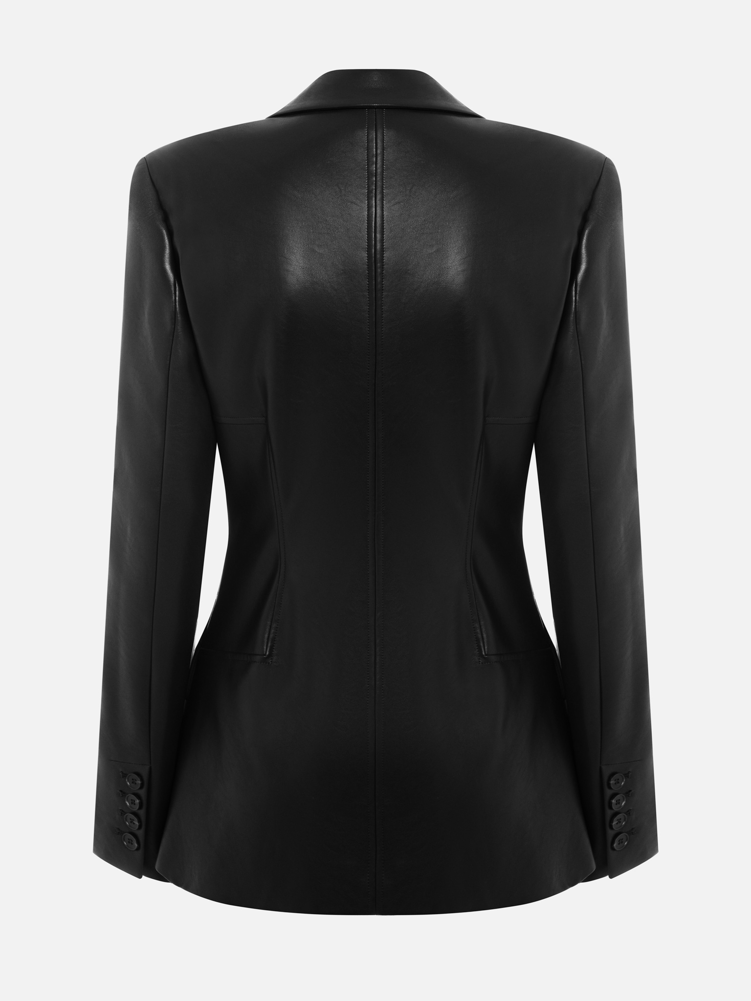 Приталенный жакет из экокожи