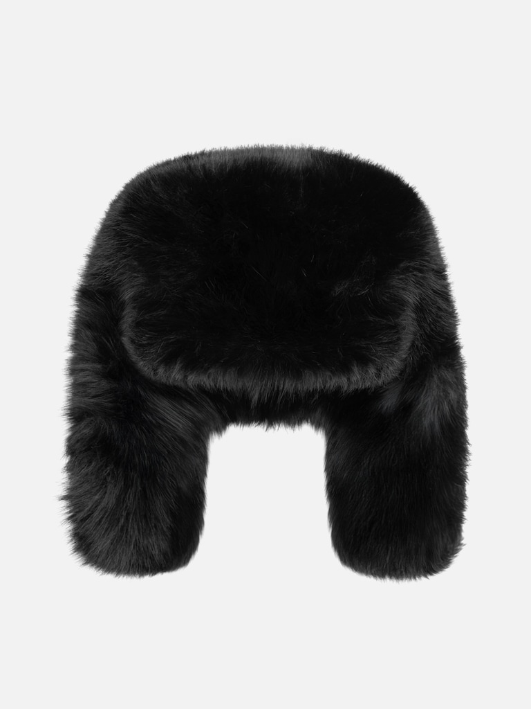 Long-pile eco-fur ushanka hat