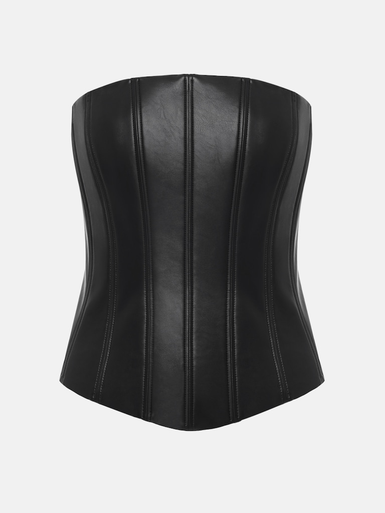Corset eco-leather top