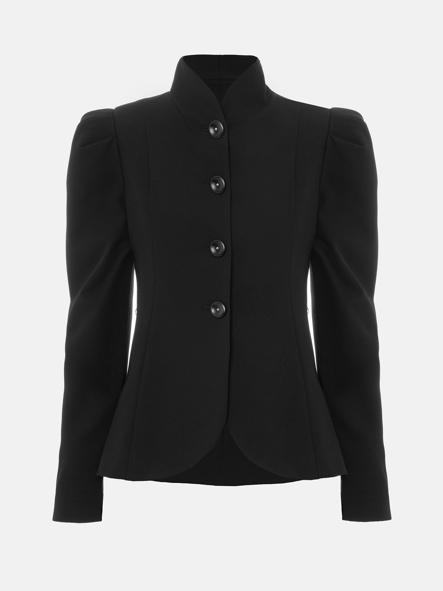 Flared blazer with voluminous sleeves