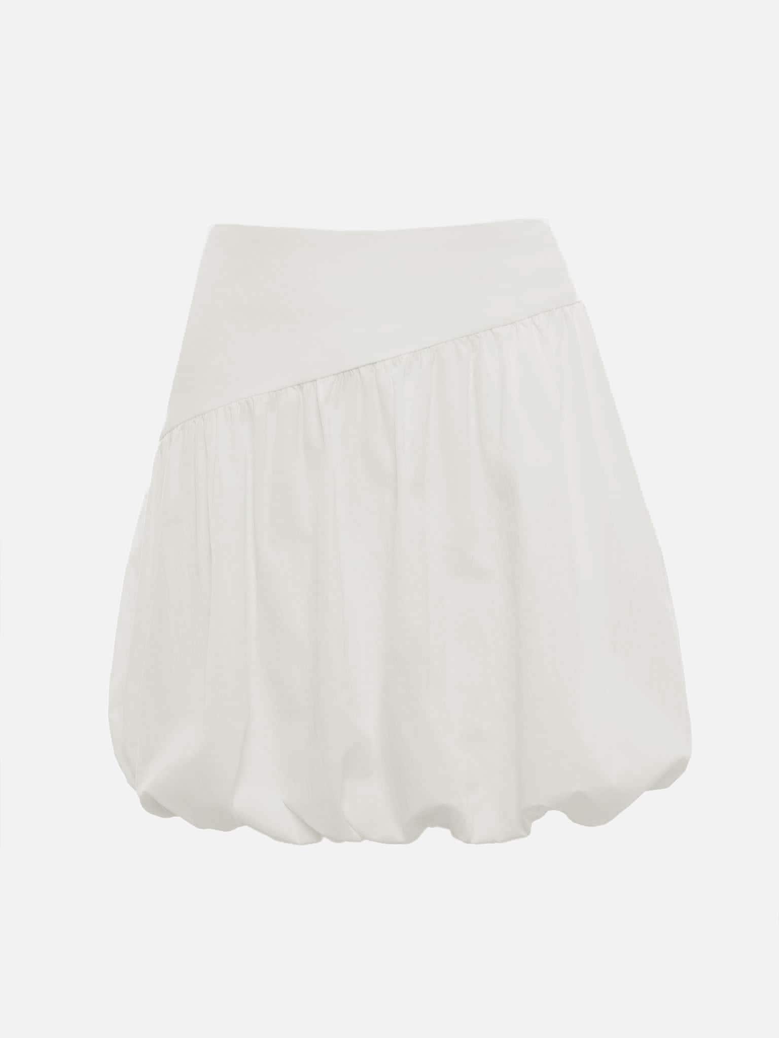 Balloon mini skirt with asymmetrical waistband :: LICHI