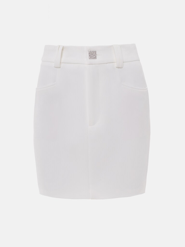 Mini skirt with accent button