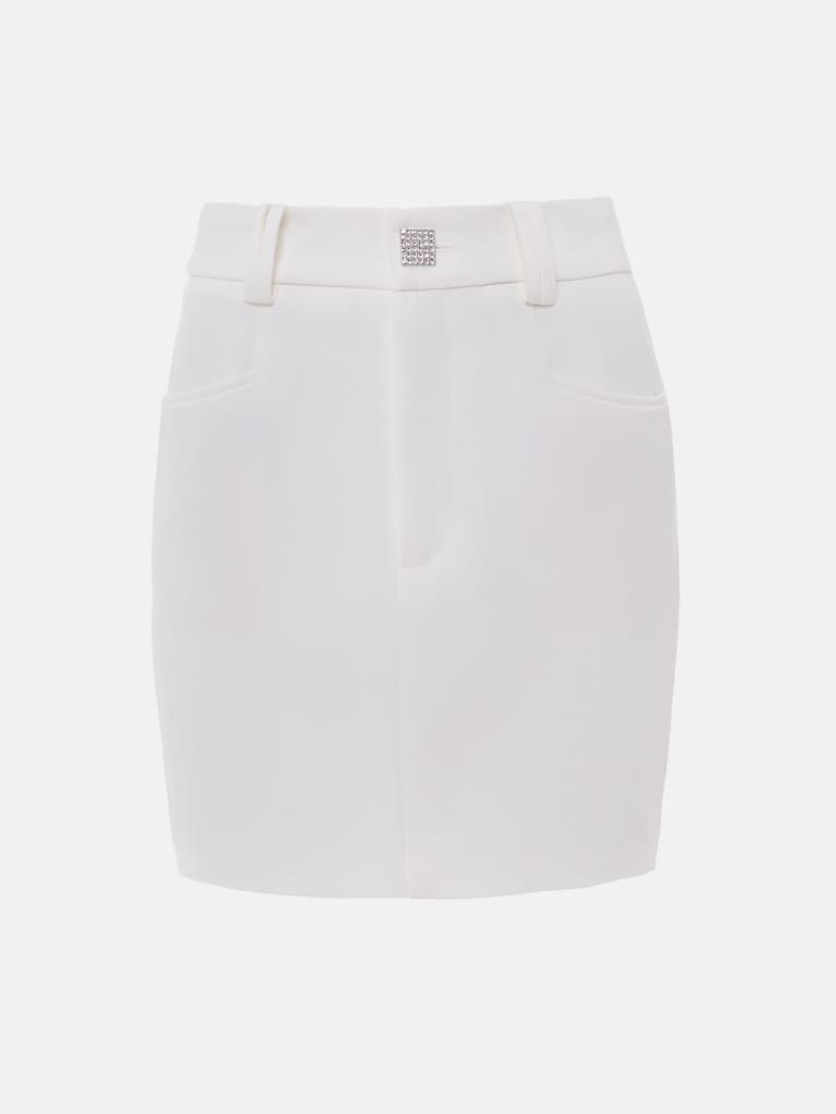 Юбка мини с акцентной пуговицей