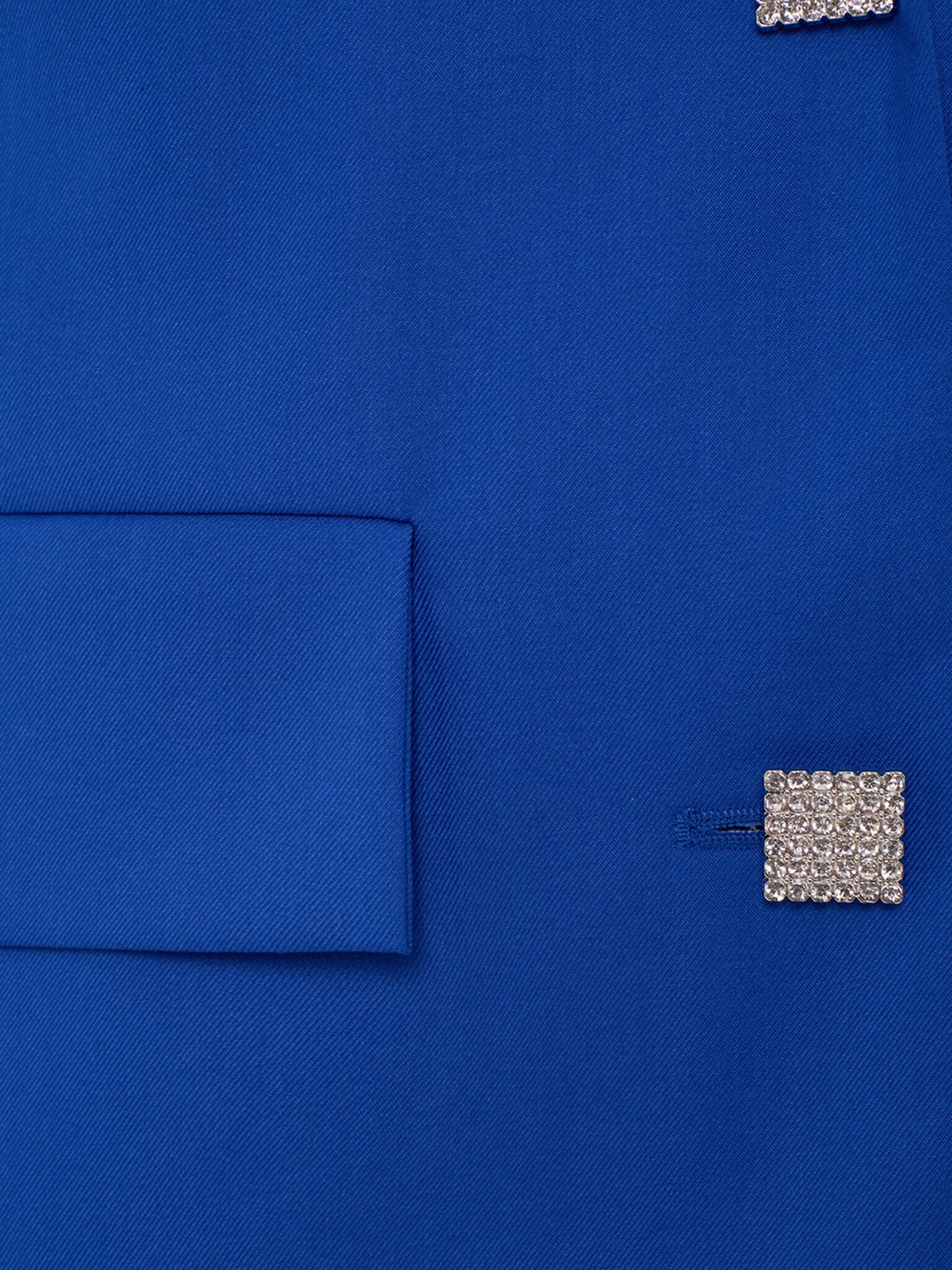 Single-breasted jacket with accent buttons and feathers