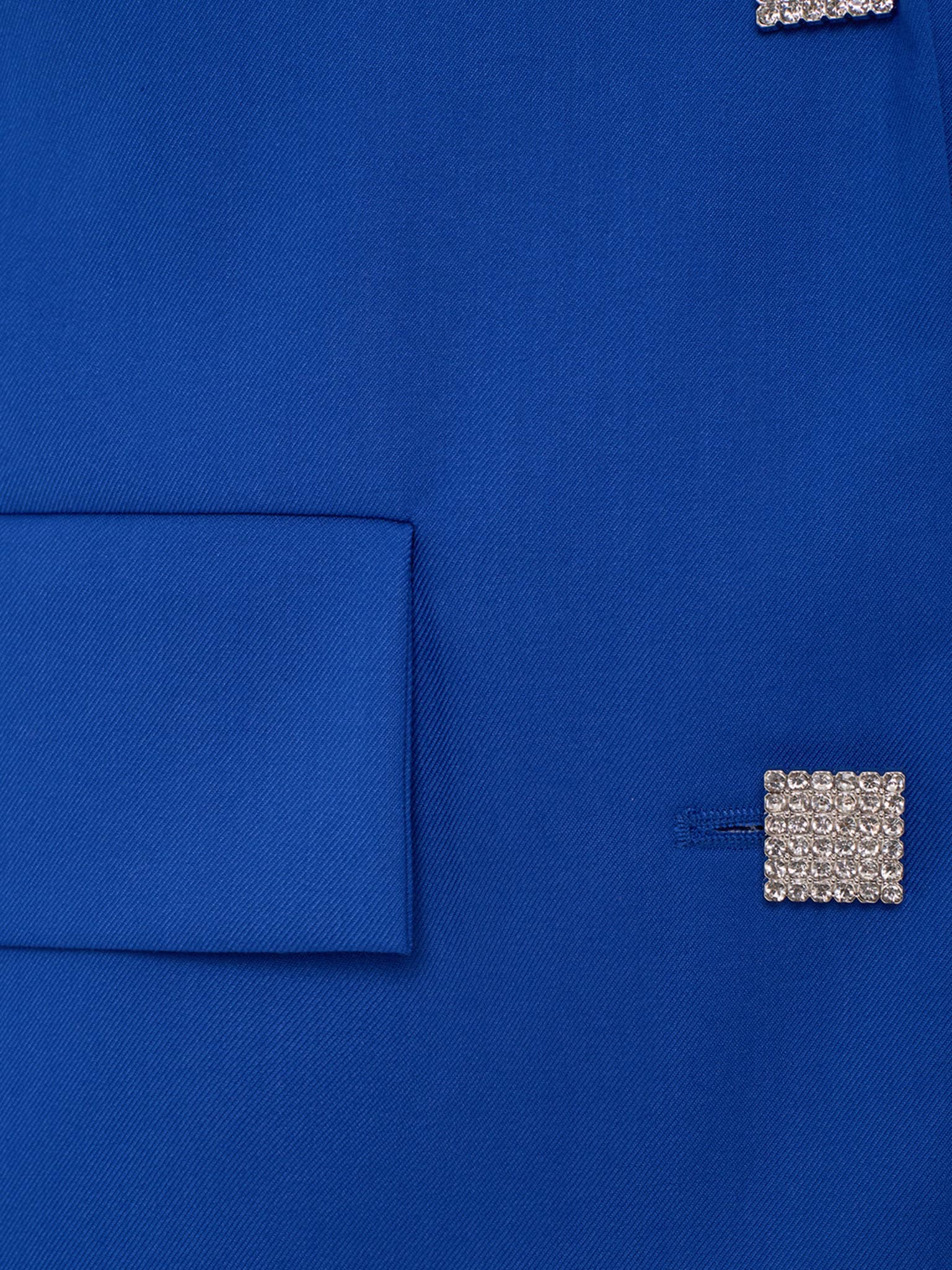 Single-breasted jacket with accent buttons and feathers