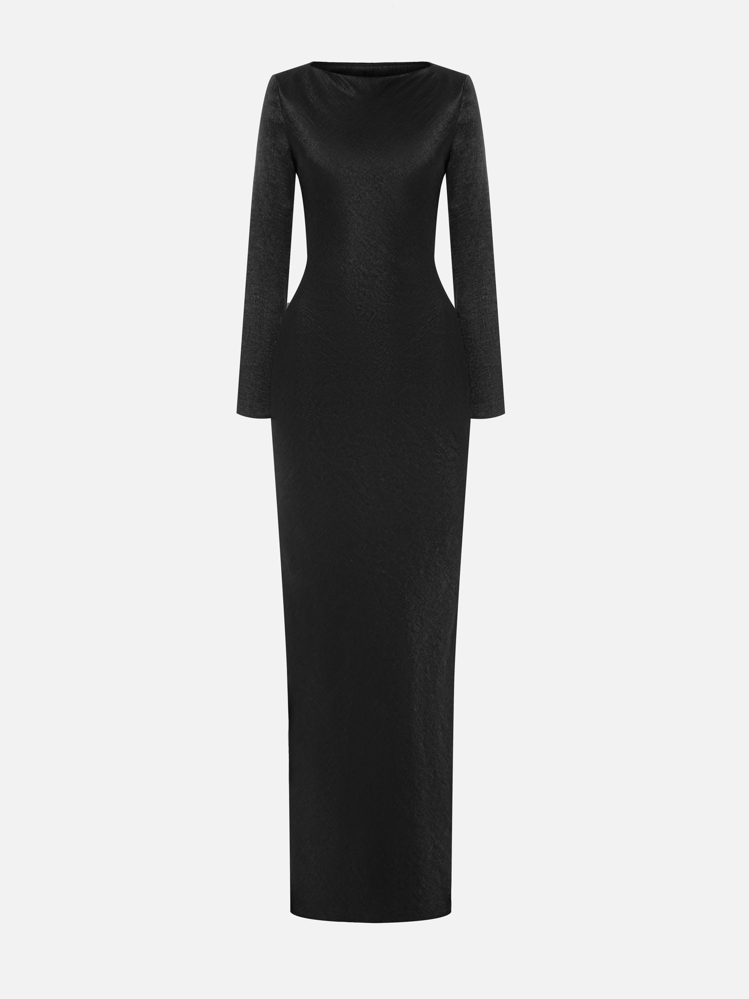 Приталенное платье макси из фактурной ткани