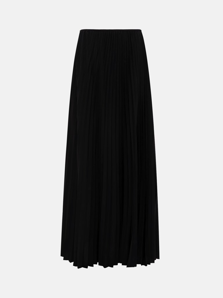 Pleated maxi skirt in dense fabric