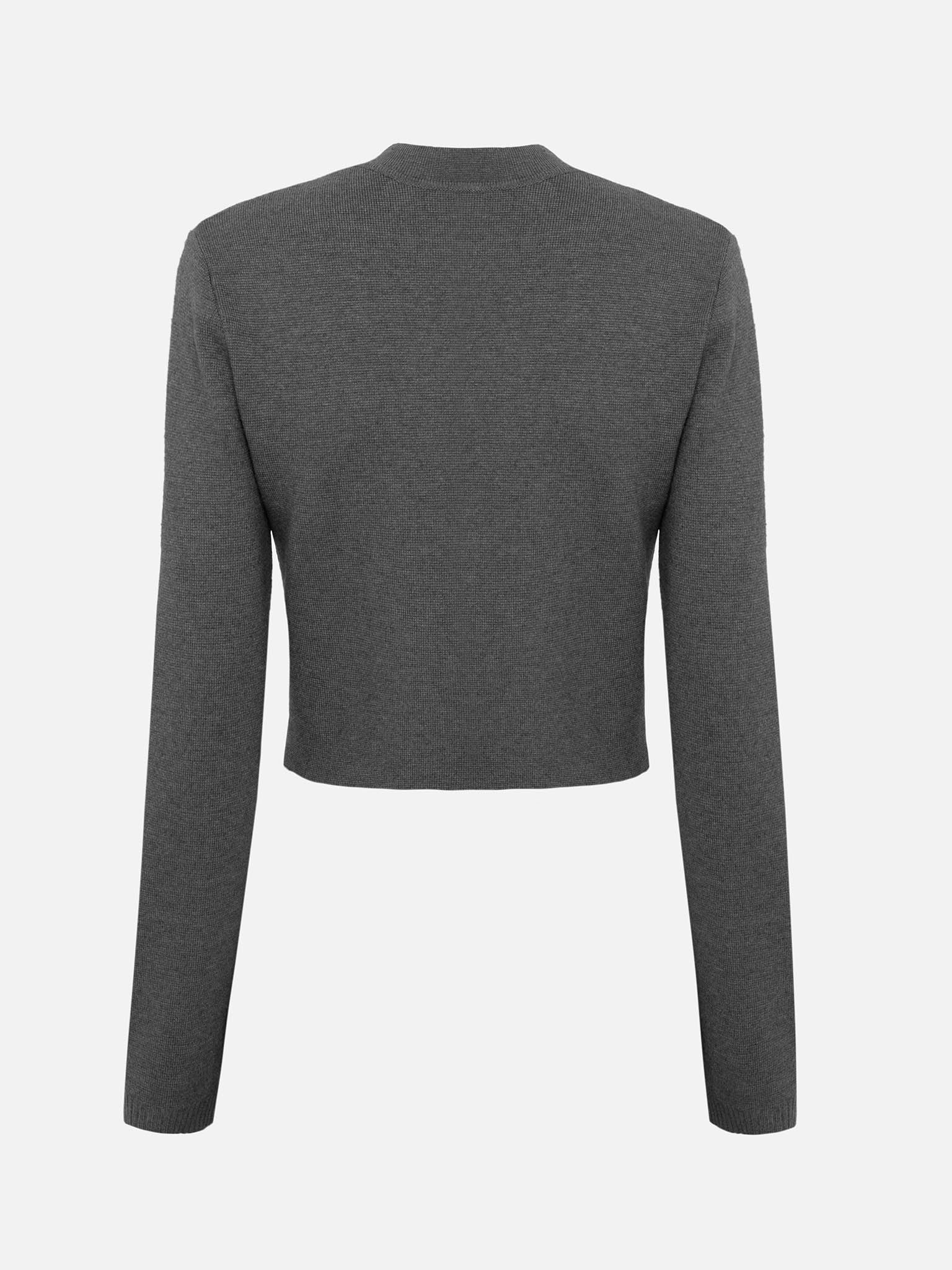 Cropped cardigan with high collar