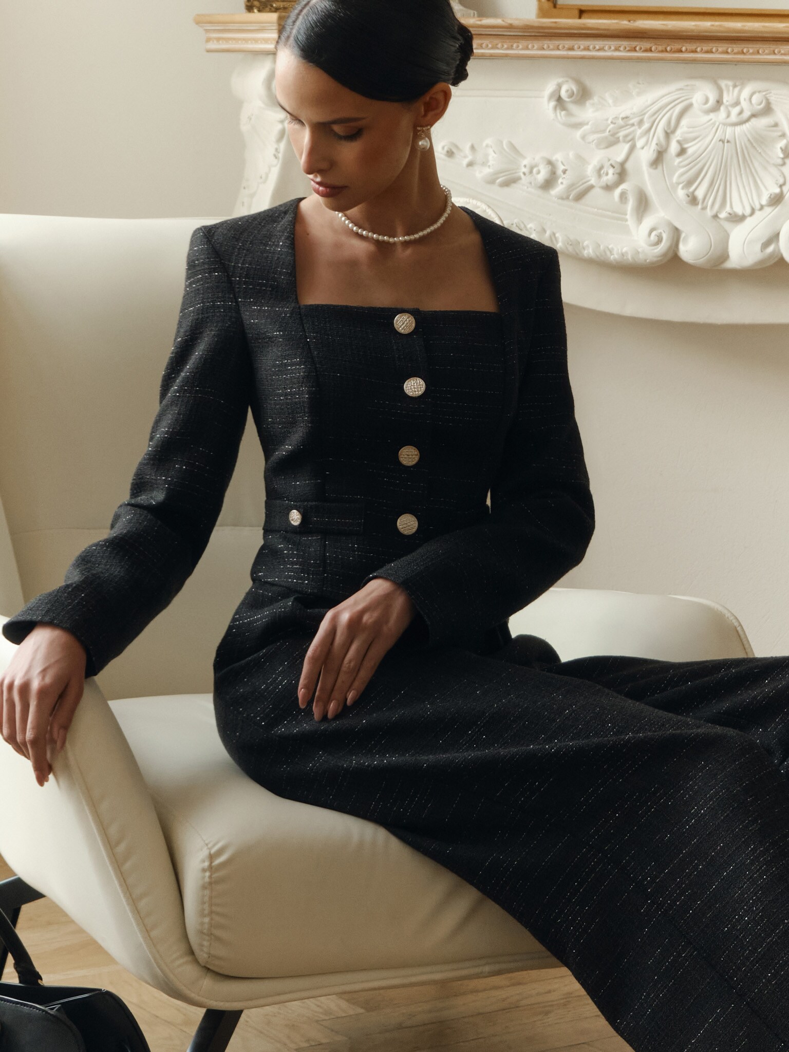 Твидовые брюки свободного кроя :: LICHI - Online fashion store