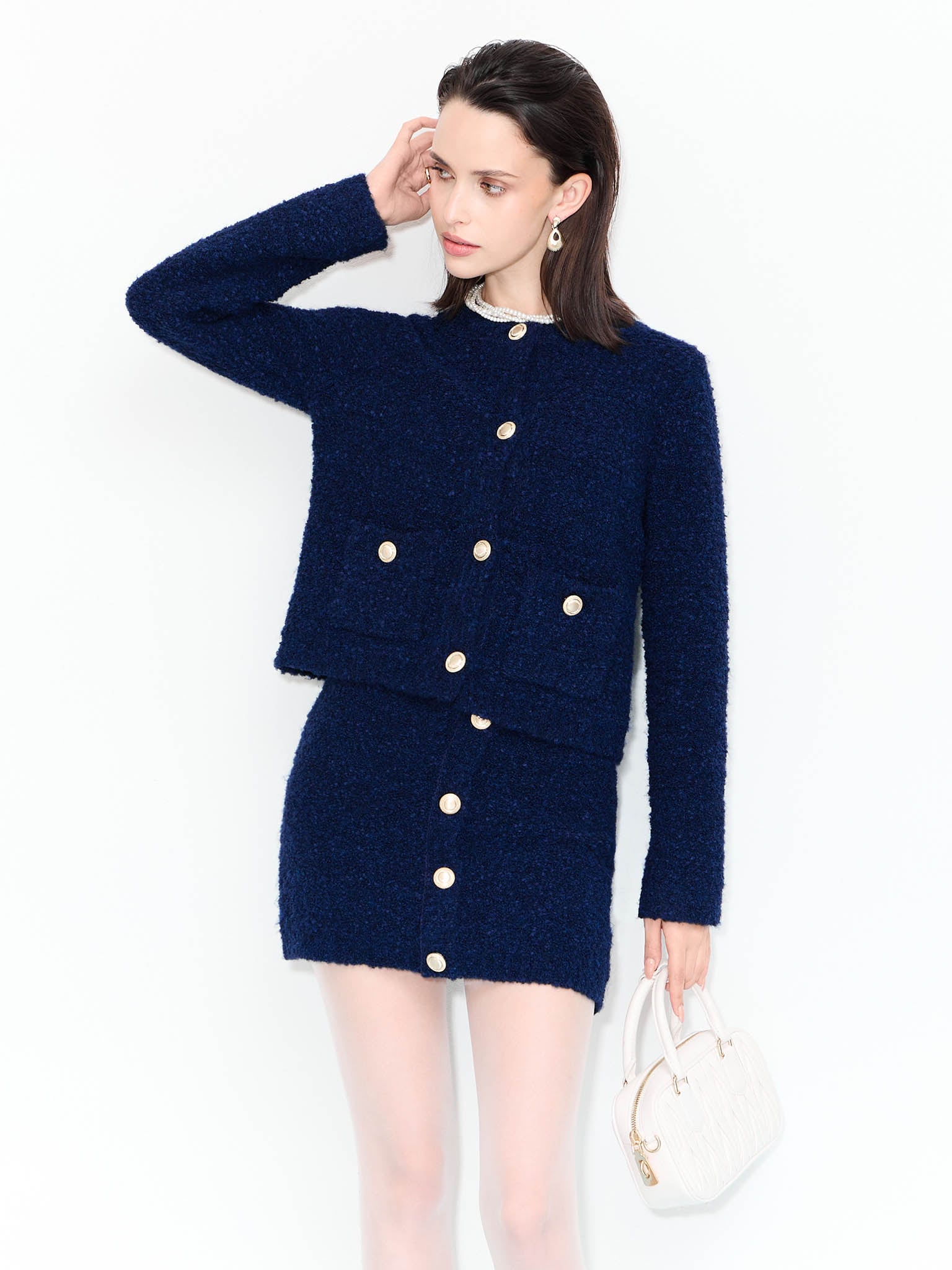 Прямой кардиган из пушистого трикотажа