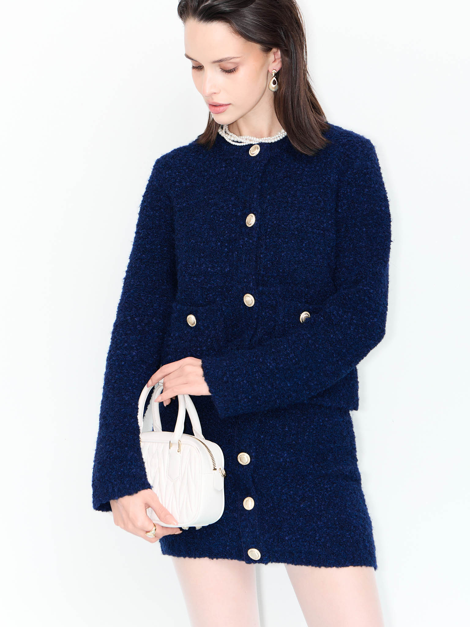 Прямой кардиган из пушистого трикотажа