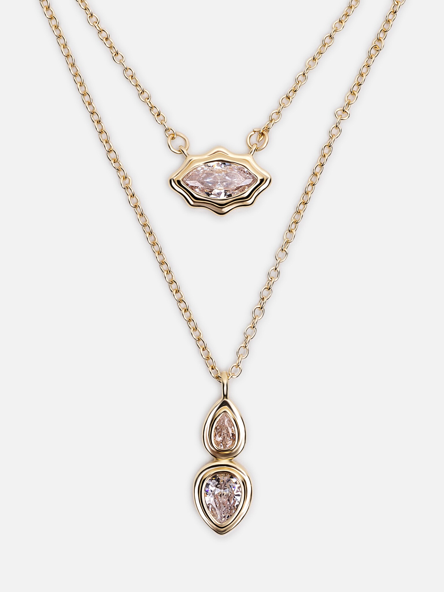 Double chain with drop pendants :: LICHI - Online fashion store