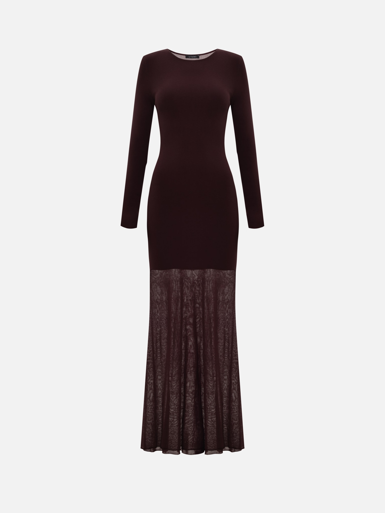 Fitted maxi dress made from jersey blend