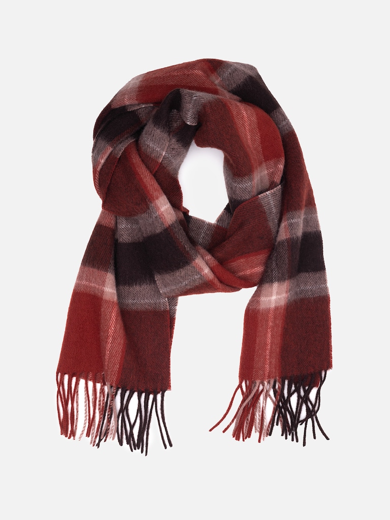 Schal aus Wollgarn mit Karo 