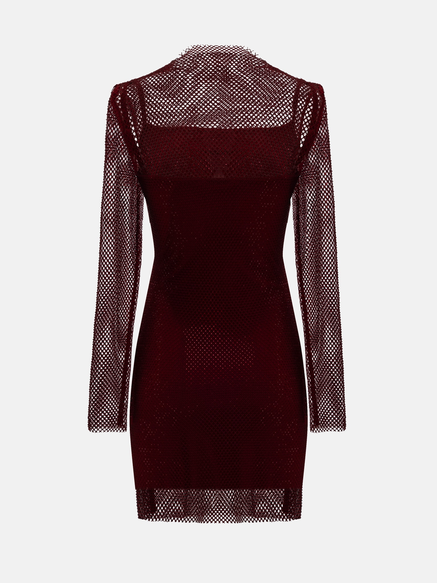 Schlankes Minikleid aus Netzgewebe mit Strass