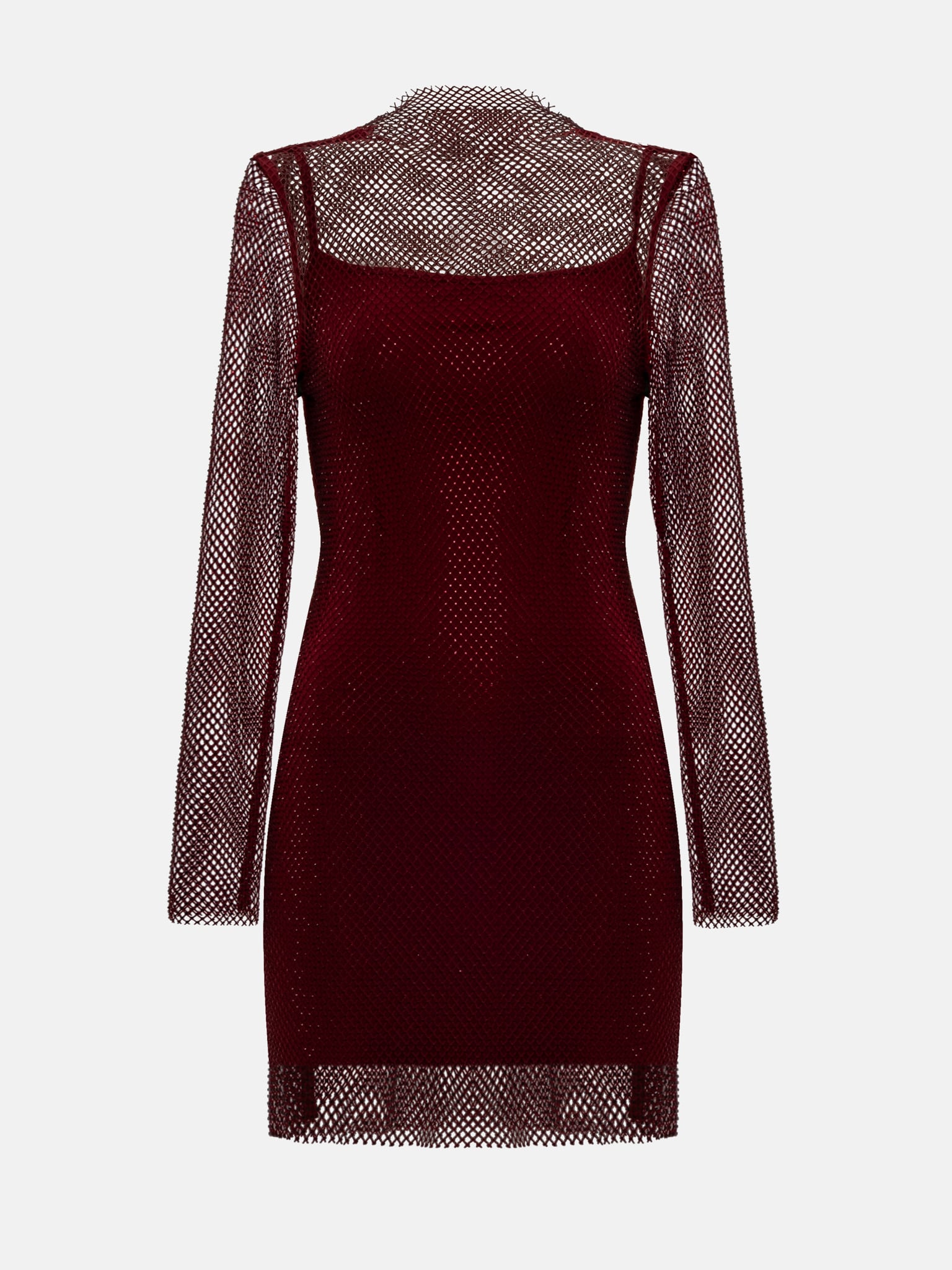 Schlankes Minikleid aus Netzgewebe mit Strass