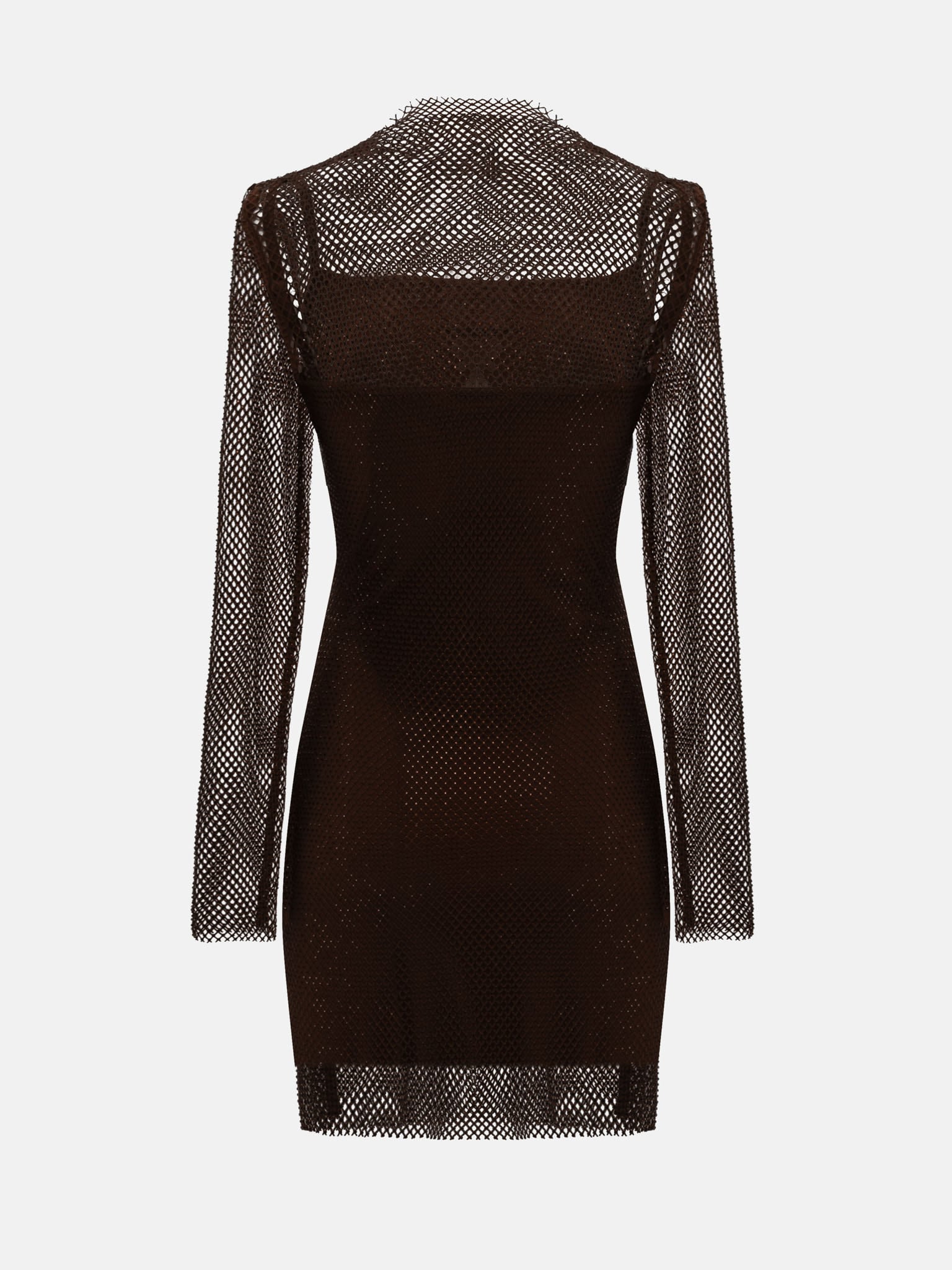 Rhinestone mesh slim mini dress