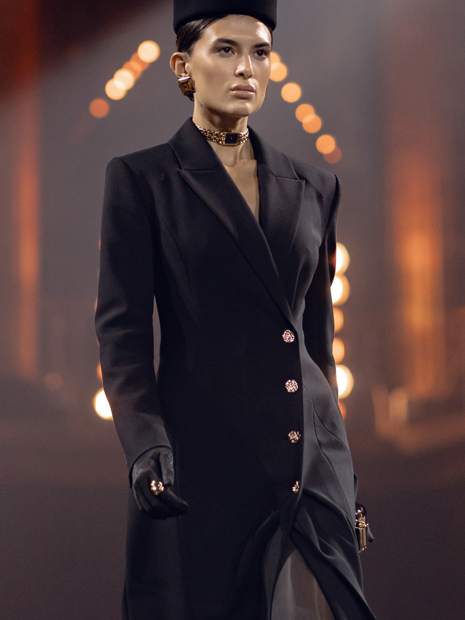 Robe veste maxi avec fentes sur la jupe