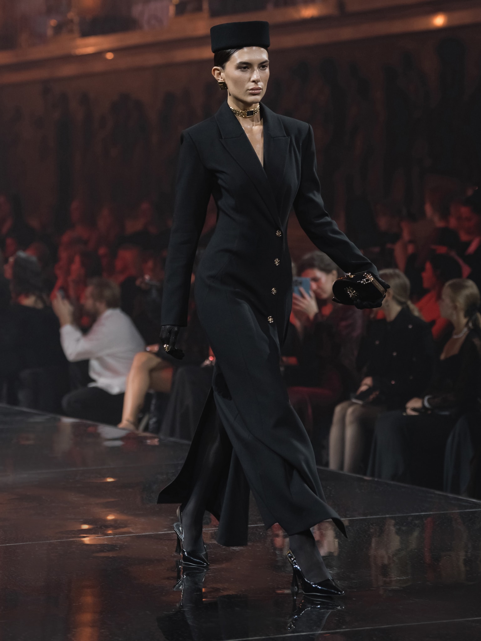 Robe veste maxi avec fentes sur la jupe