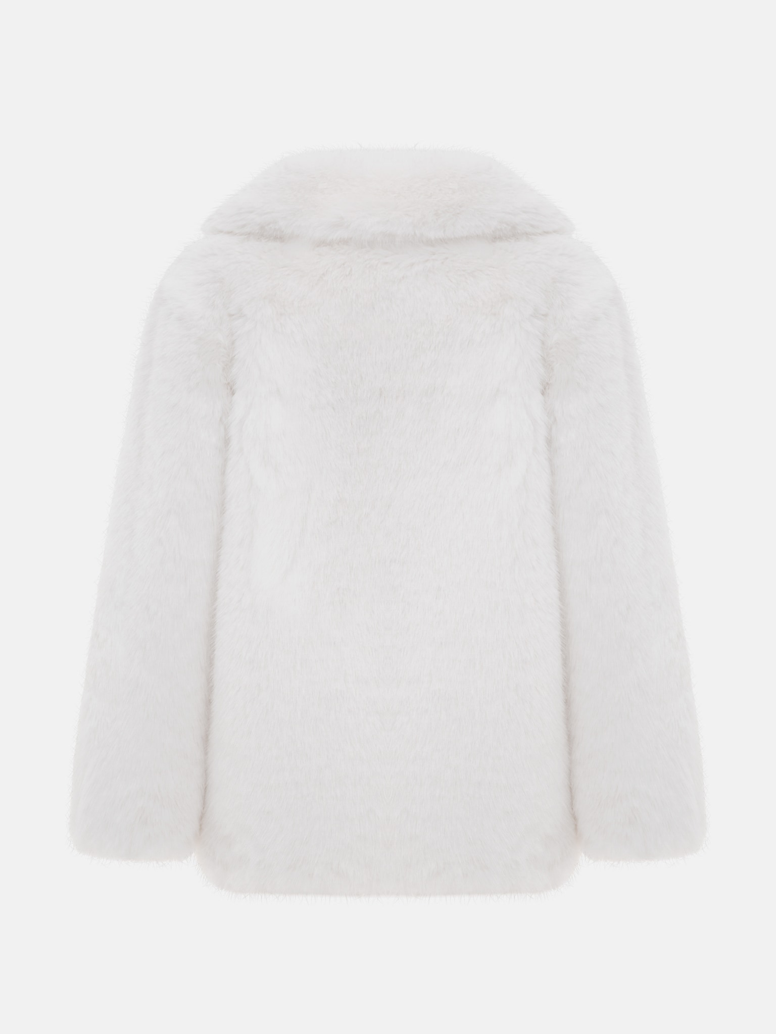 Voluminous mini eco-coat with wide collar