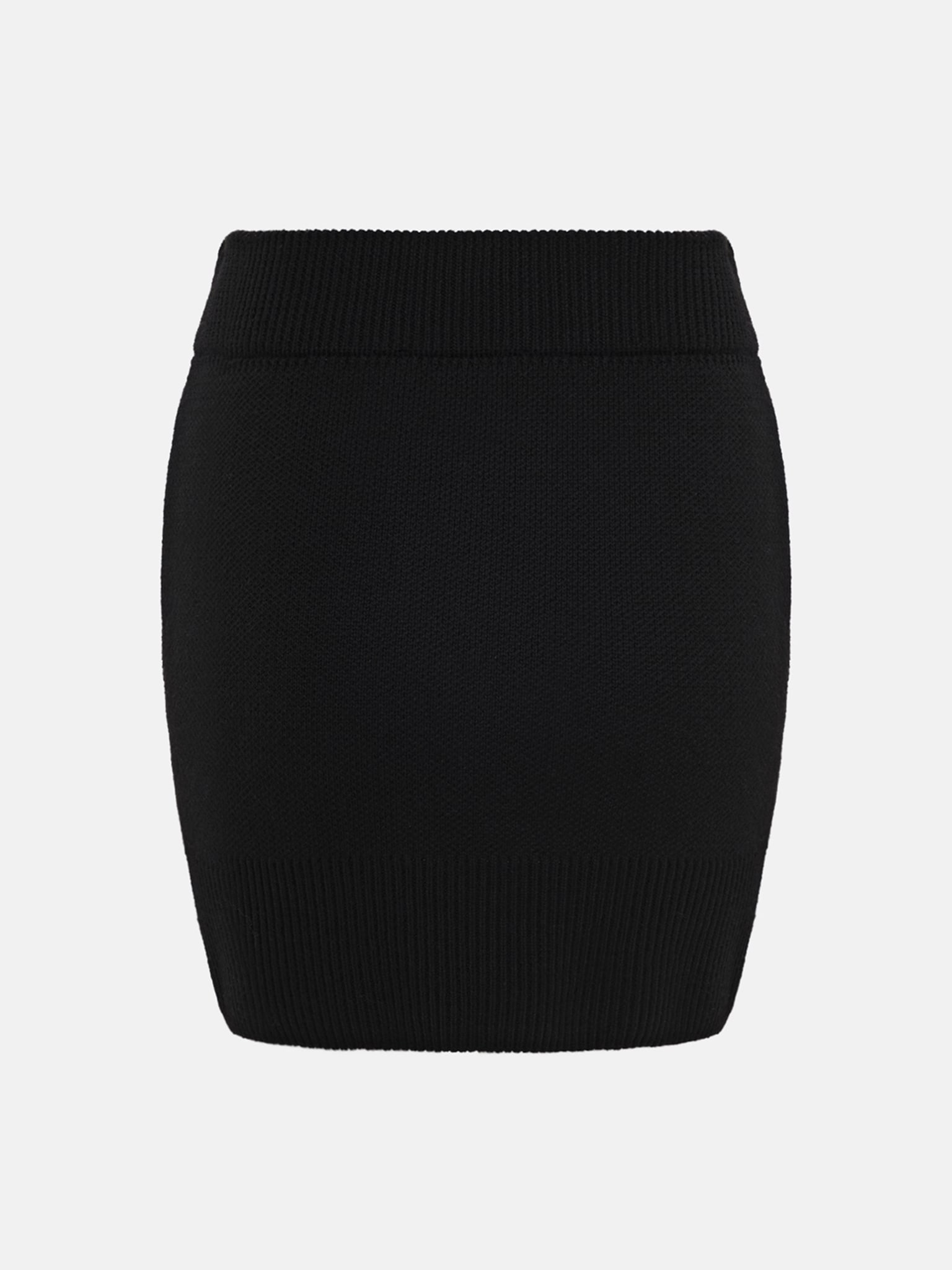 Прямая юбка мини из вязаного трикотажа