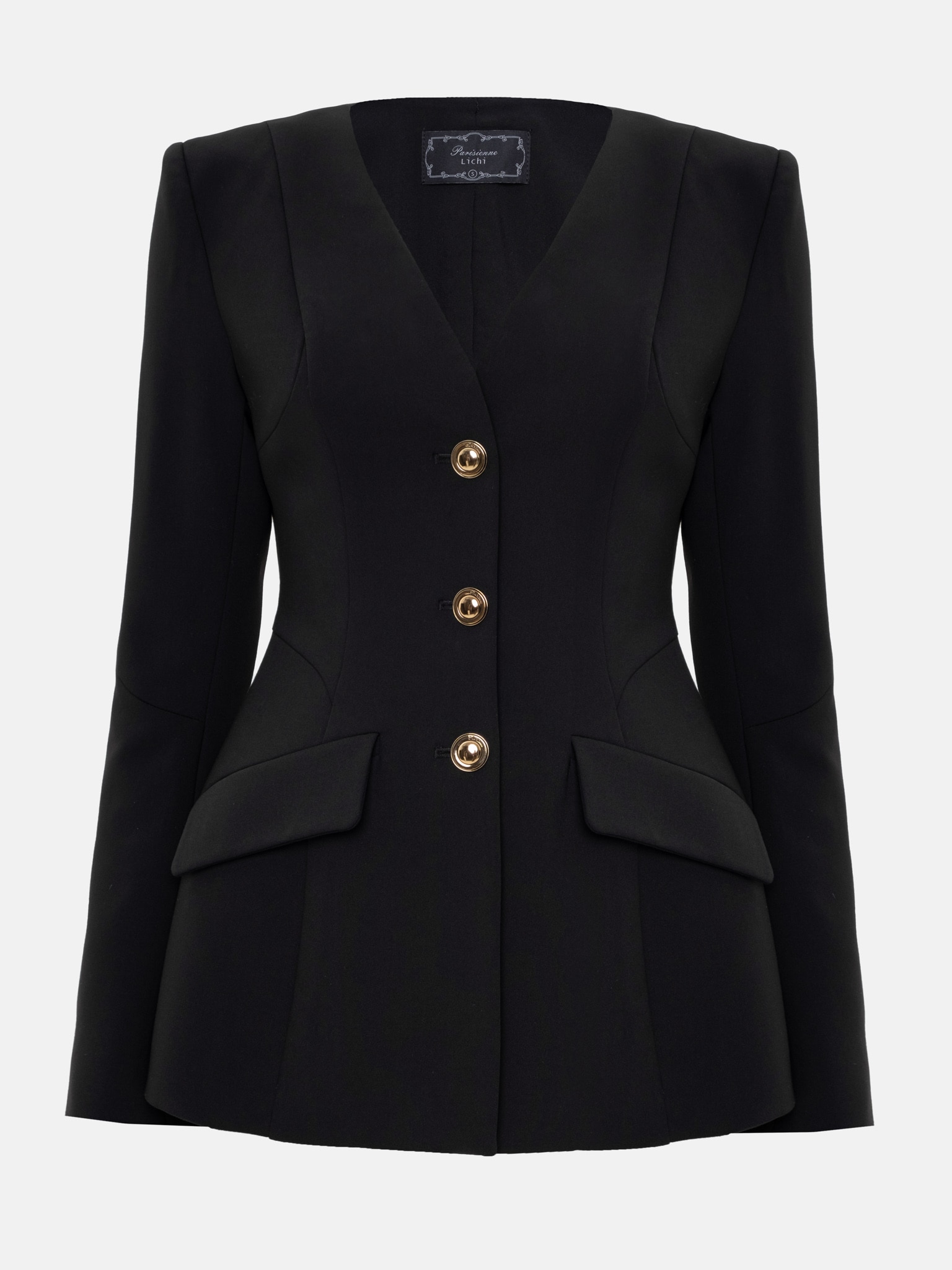 Fitted blazer without collar