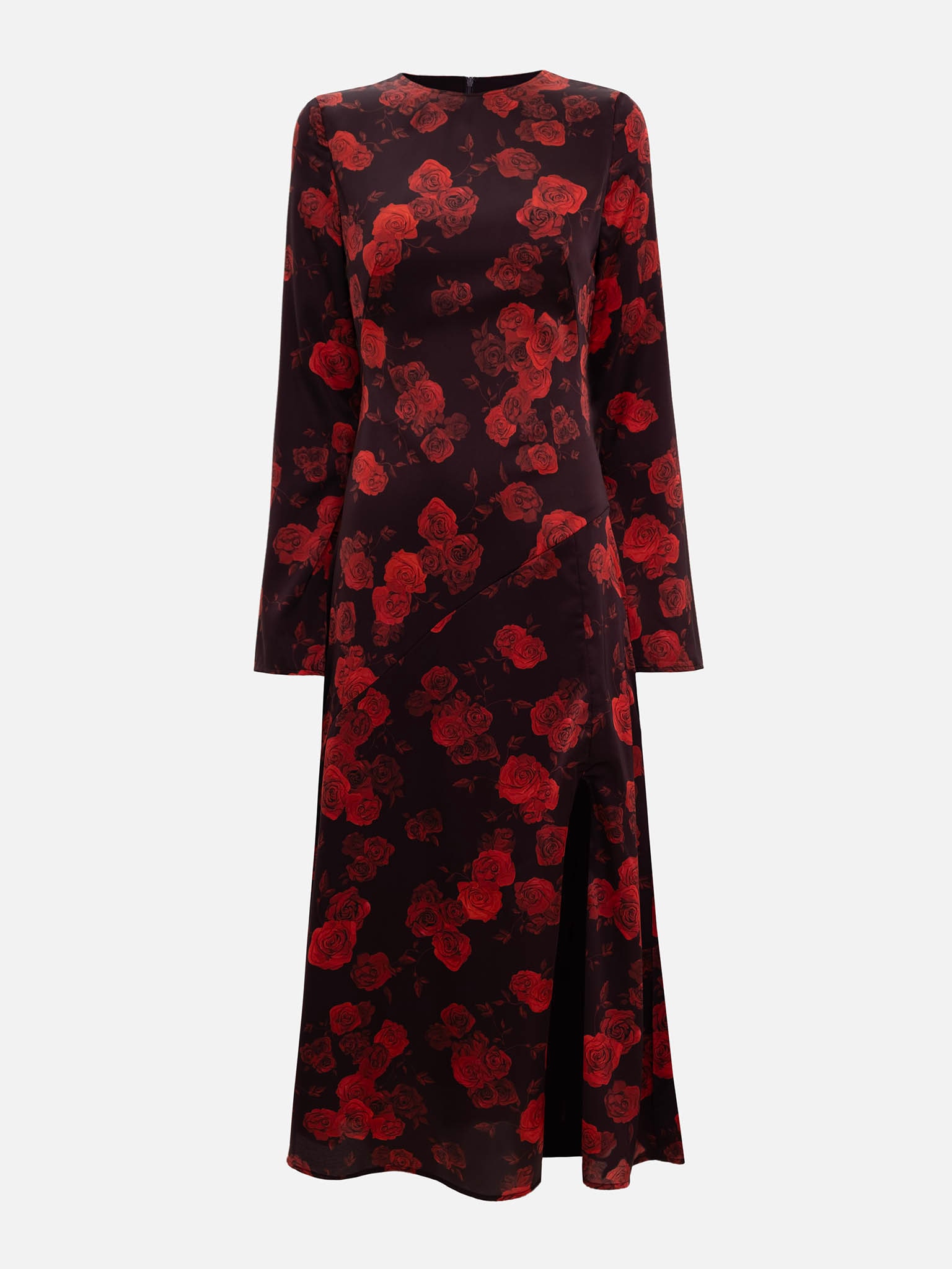 Midi dress in lightweight fabric with floral print