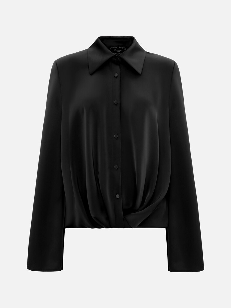 Атласная блуза с объемными рукавами :: LICHI - Online fashion store