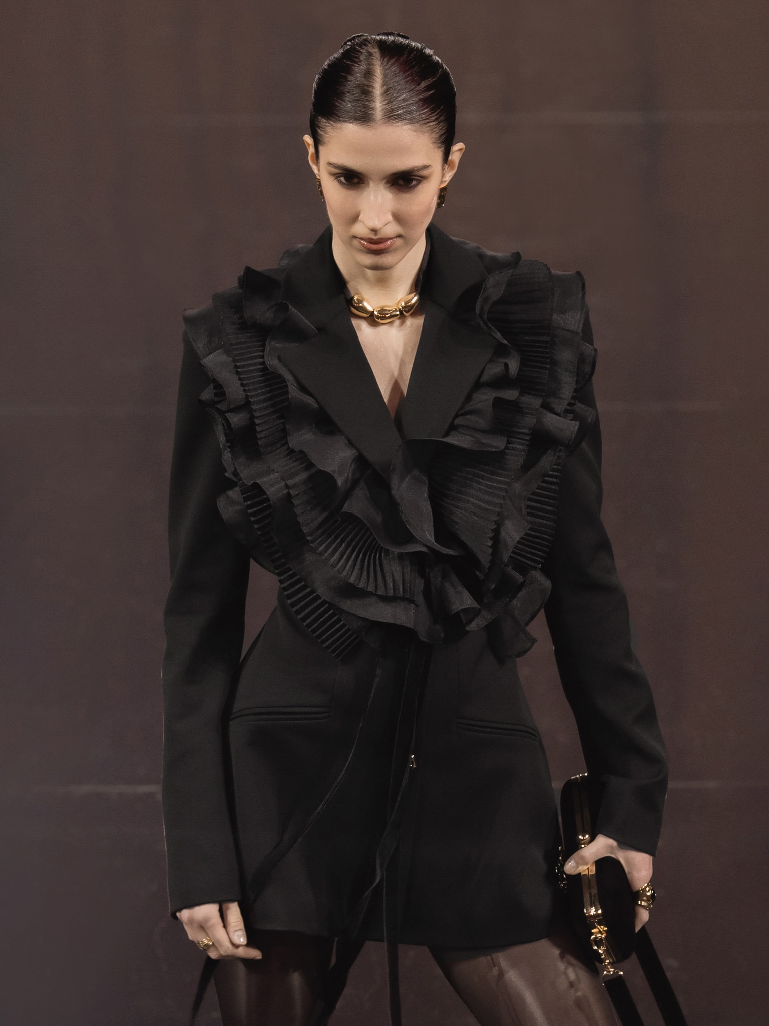 Mini blazer dress with golden buttons