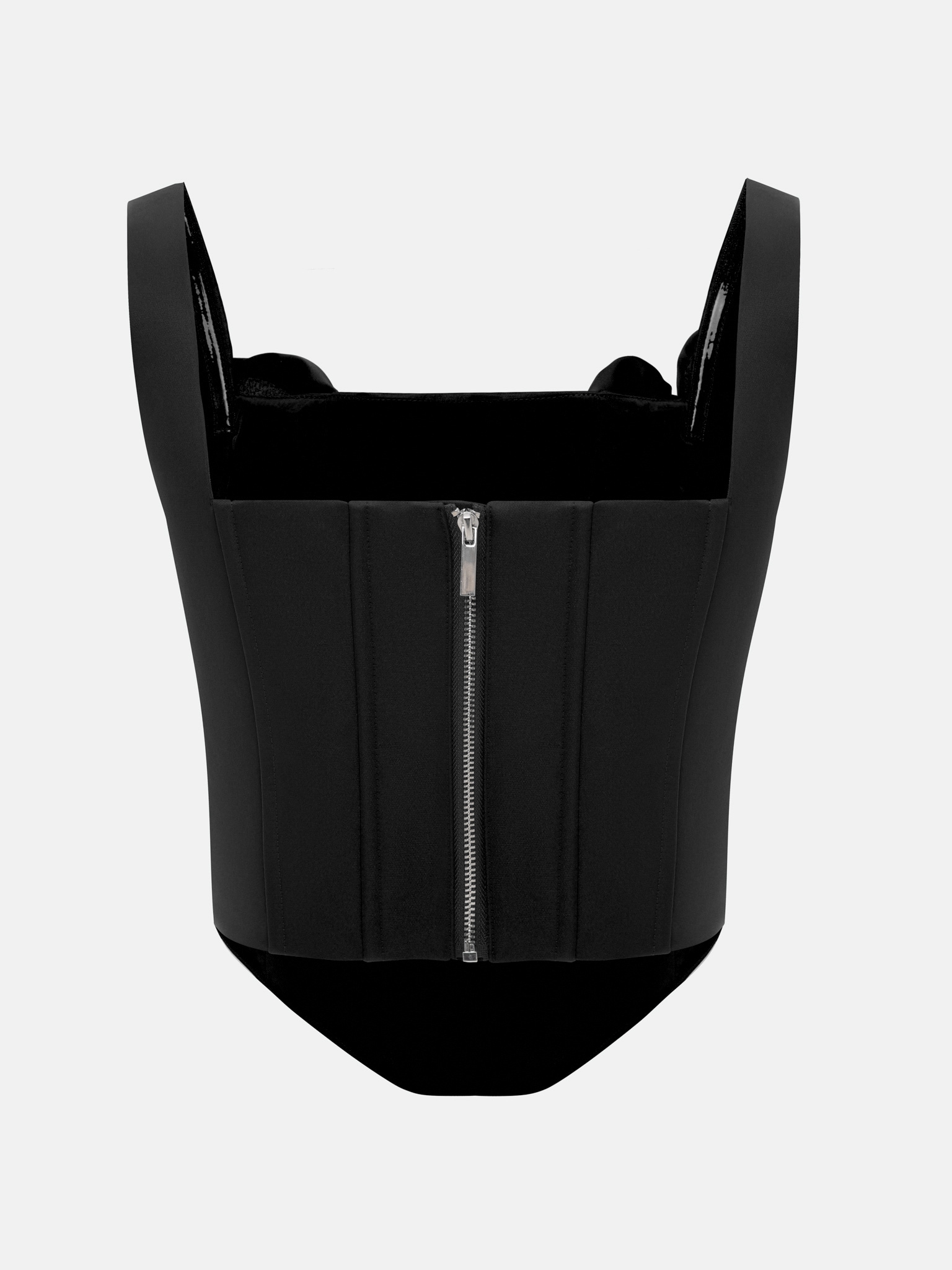 Gorset z gładkiej tkaniny z ozdobnymi kwiatami