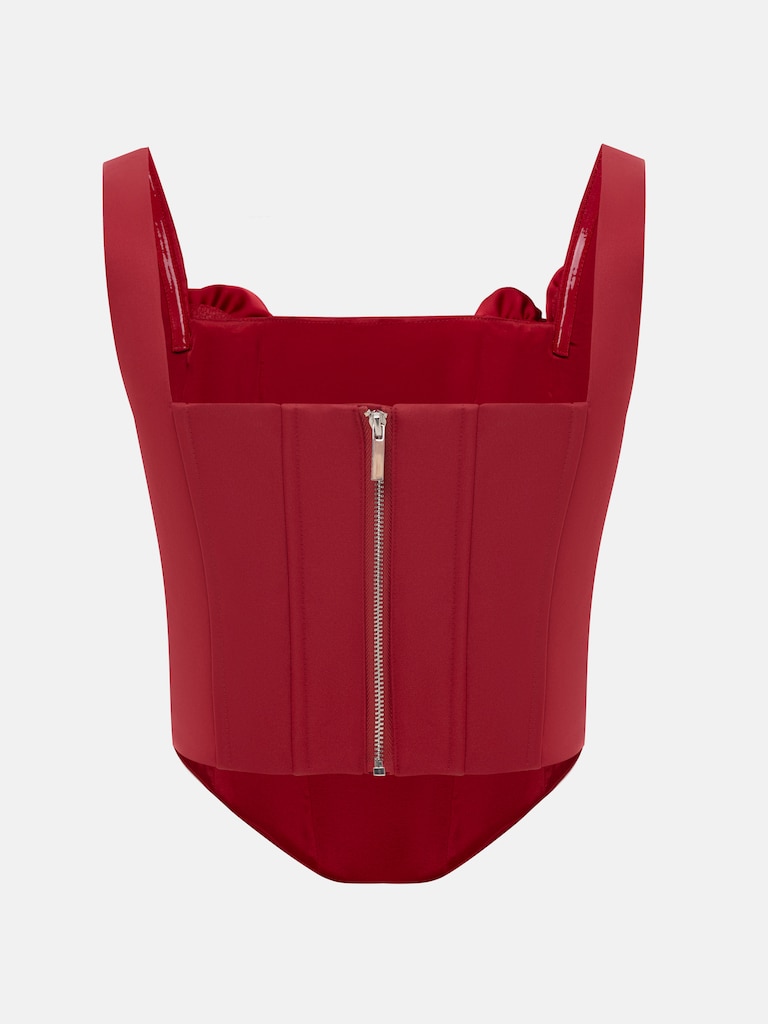 Corset en tissu lisse avec fleurs décoratives