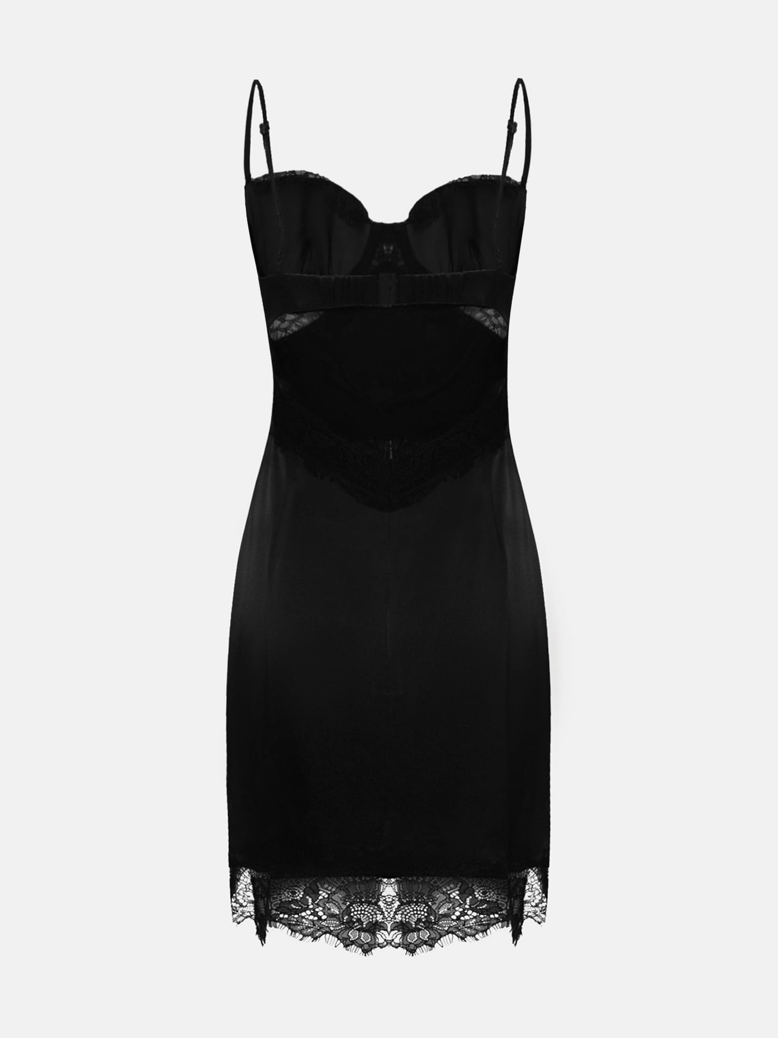 Платье-комбинация мини с кружевными деталями