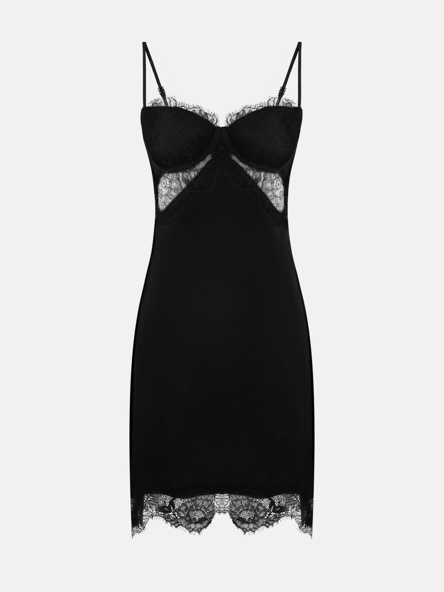 Mini robe combinée avec détails en dentelle