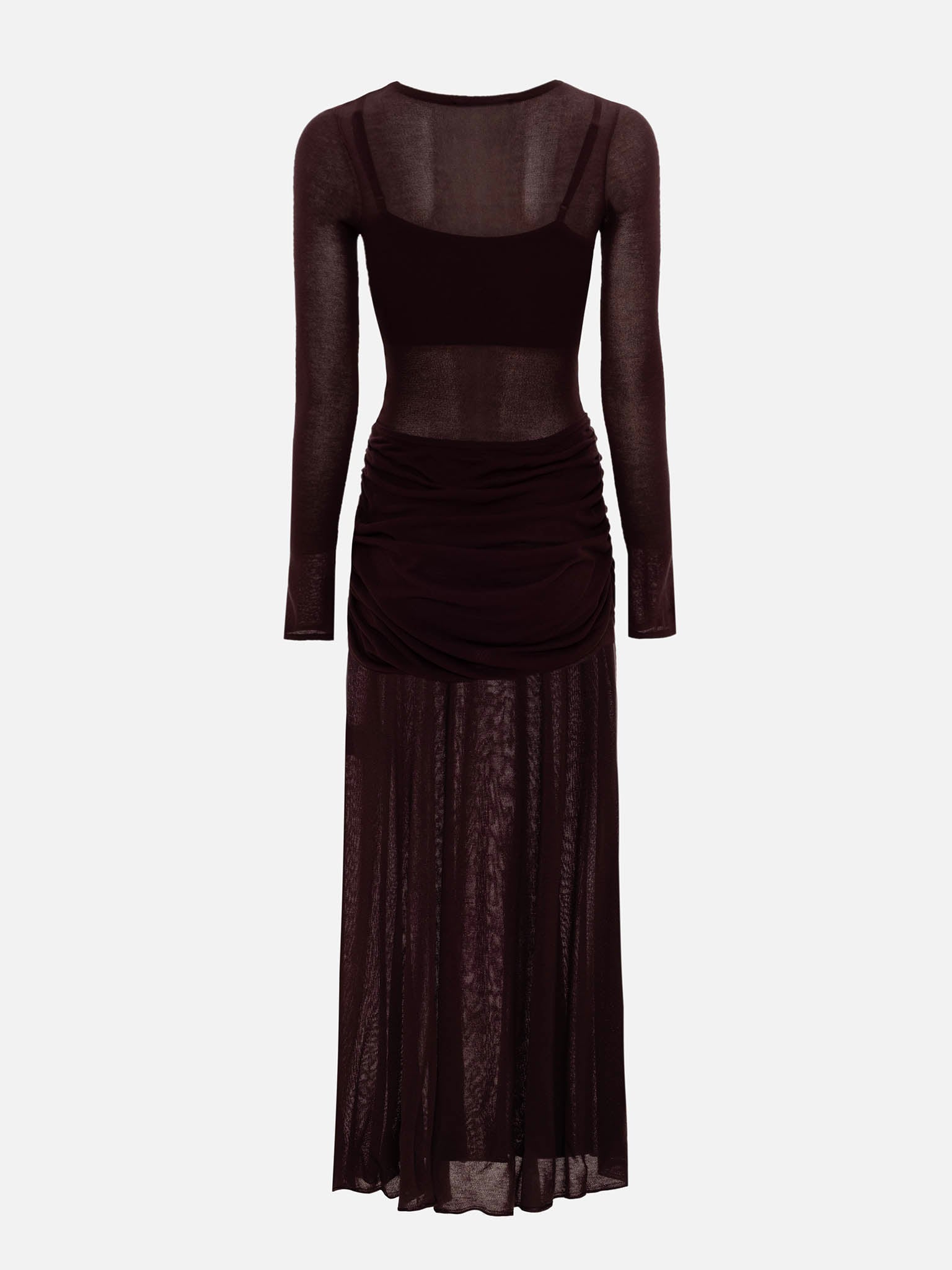 Semi-transparent jersey maxi dress